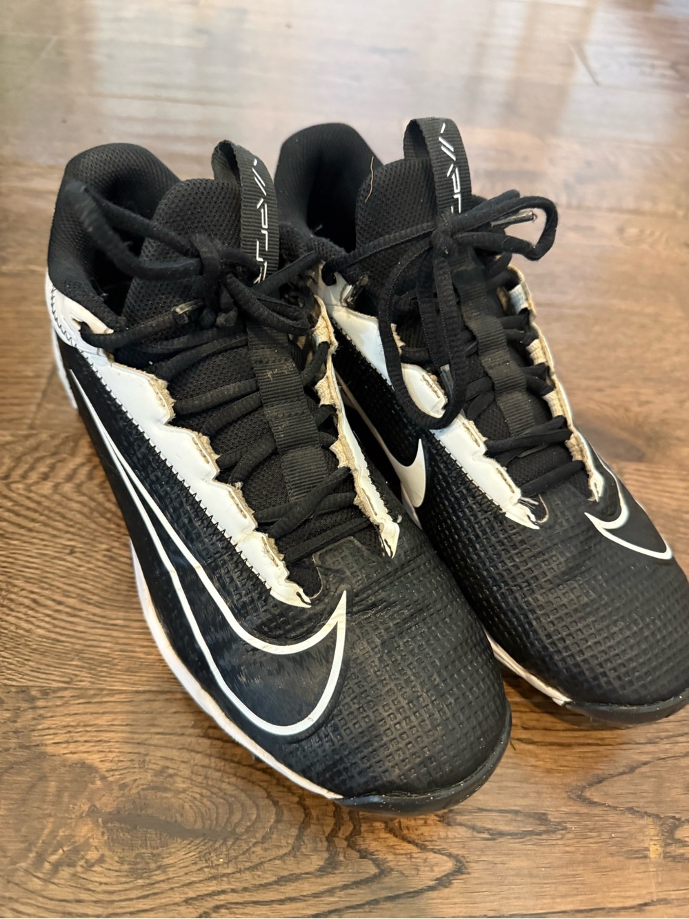 Nike Vapor Edge Shark 2 Black White  Football Cleats DH5088-001 Mens Size 7